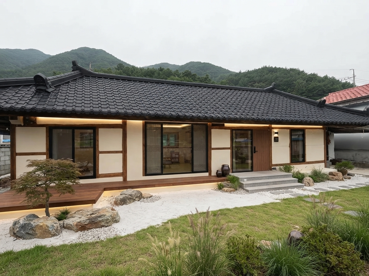 약 15평 노후 시골집 모던 한옥 리모델링 후 예상 외관 이미지