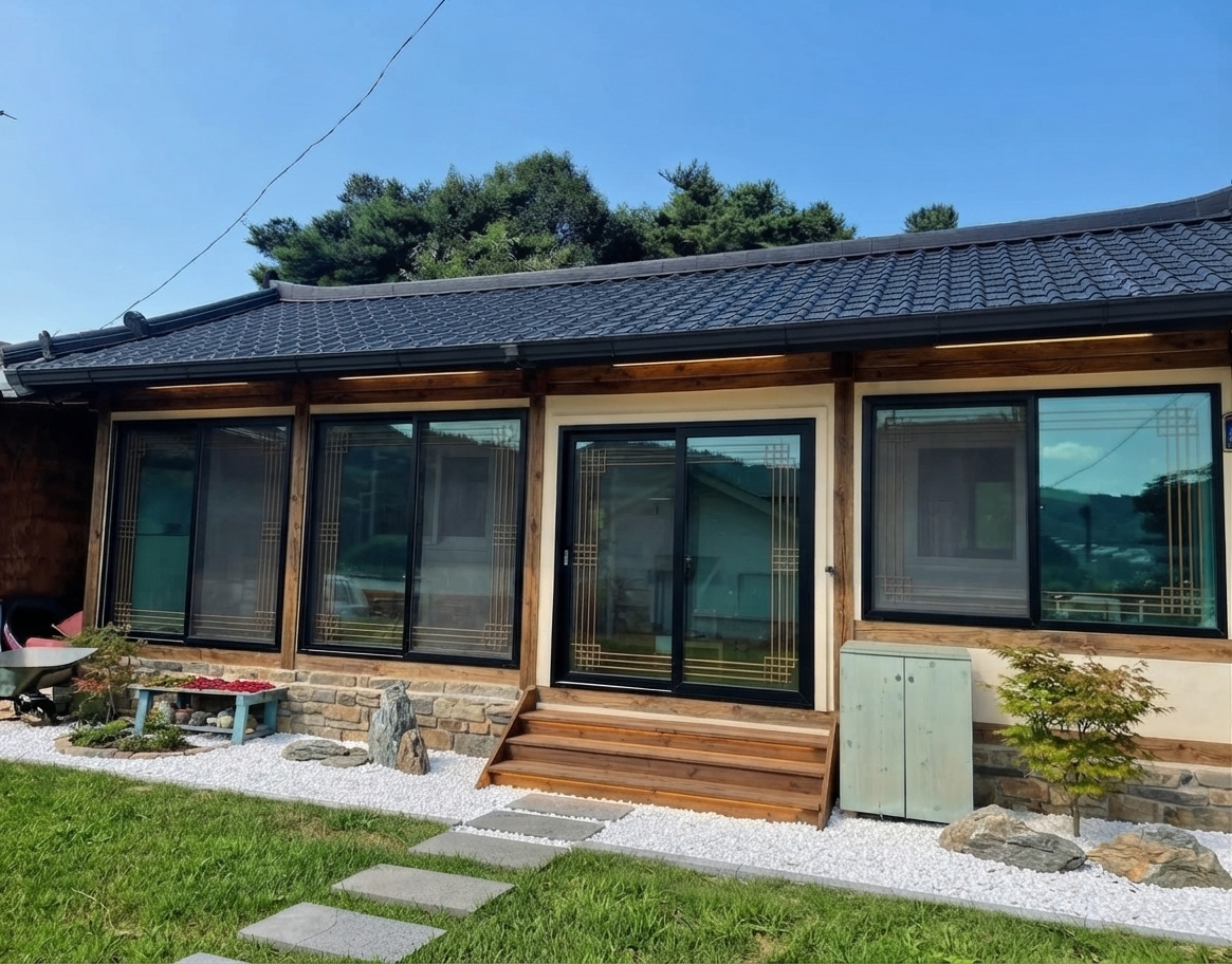 약 15평 노후 시골집 모던 한옥 리모델링 후 예상 외관 이미지