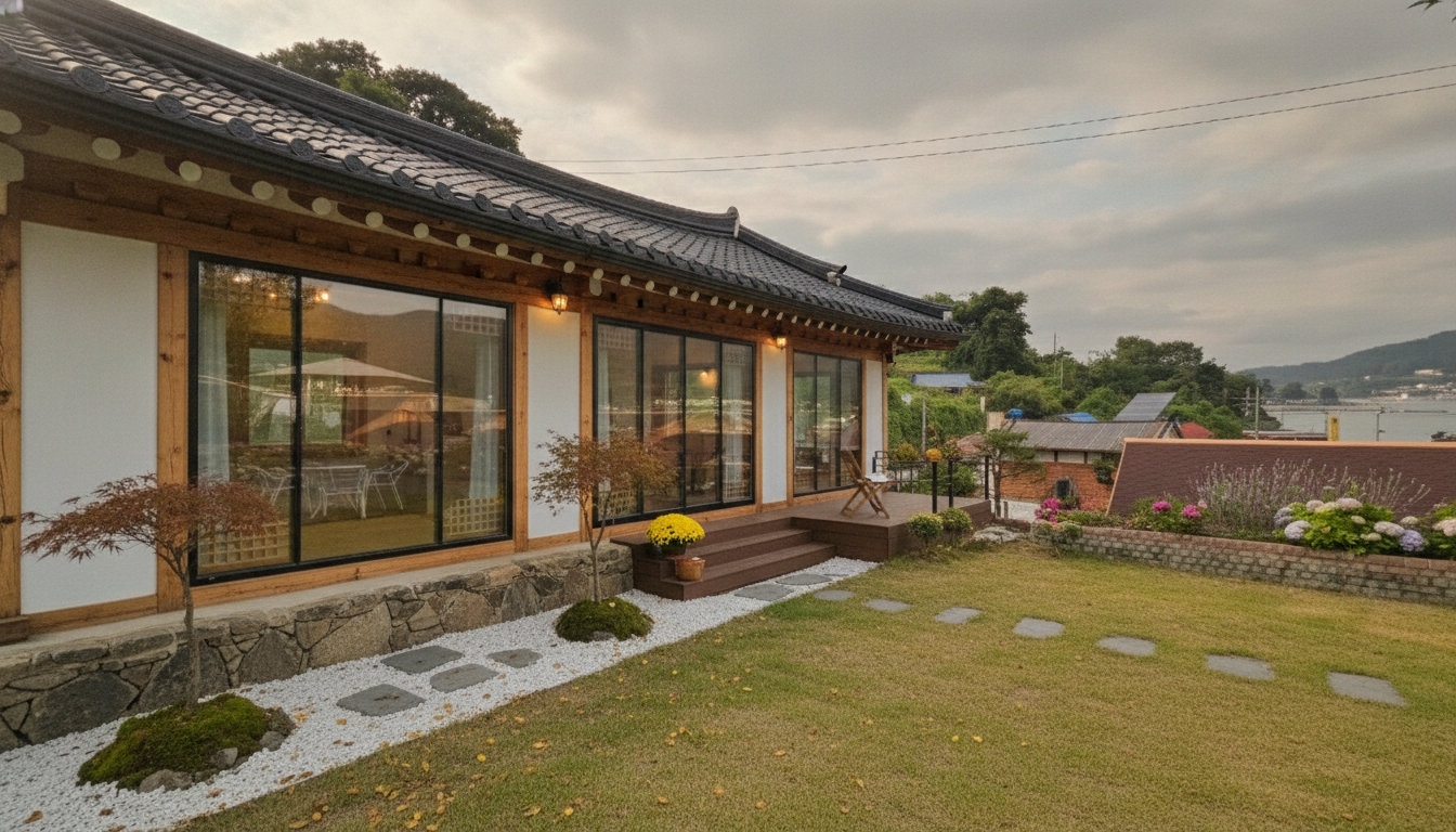약 25평 노후 시골집 모던 한옥 리모델링 후 예상 외관 이미지