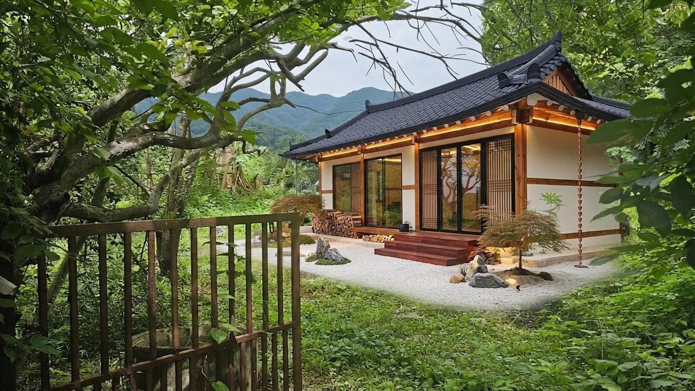 약 12평 노후 시골집 모던 한옥 리모델링 후 예상 외관 이미지