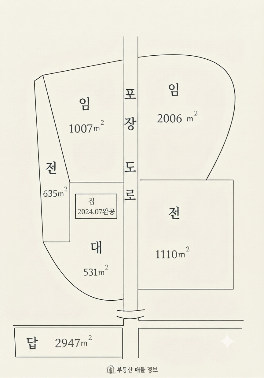 충남 서산 전원주택 매매 - 2500평 대지와 2024년 신축 주택 상세 사진 7