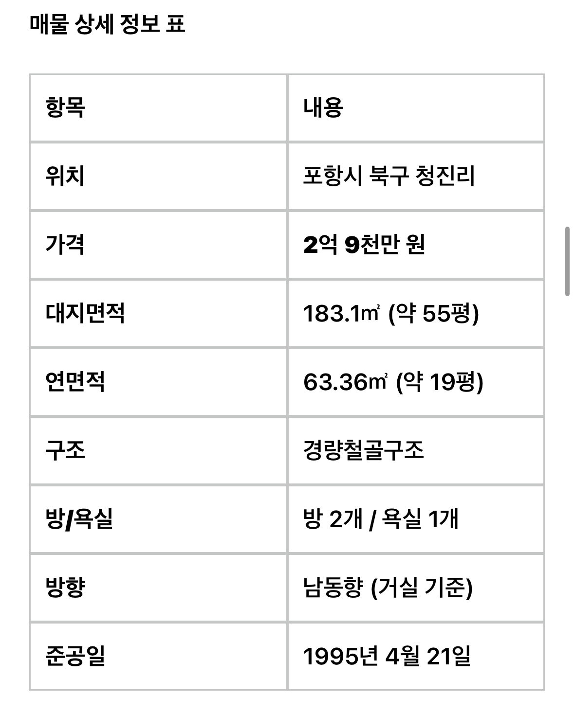 경북 포항 시골집 매매 - 오도리해수욕장 인근 조용한 동네 상세 사진 8